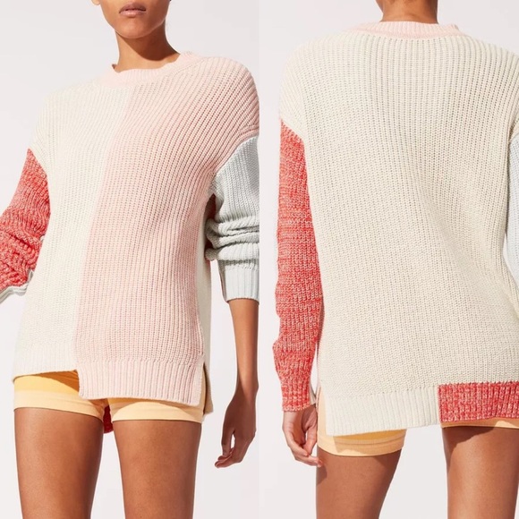 SOLID & STRIPED Sweaters - NWT Solid & Striped The Max Asym Pullover Knit Sweater Marled Colorblock Top S